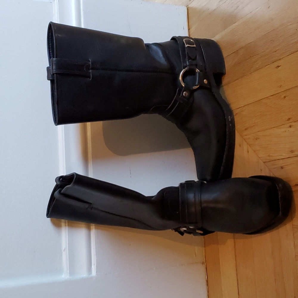 Frye harness boots, black